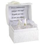 Catholic Gift Shop LTD First Holy Communion Guardian Angel Gift Hand Blown Glass & Gold Gilded
