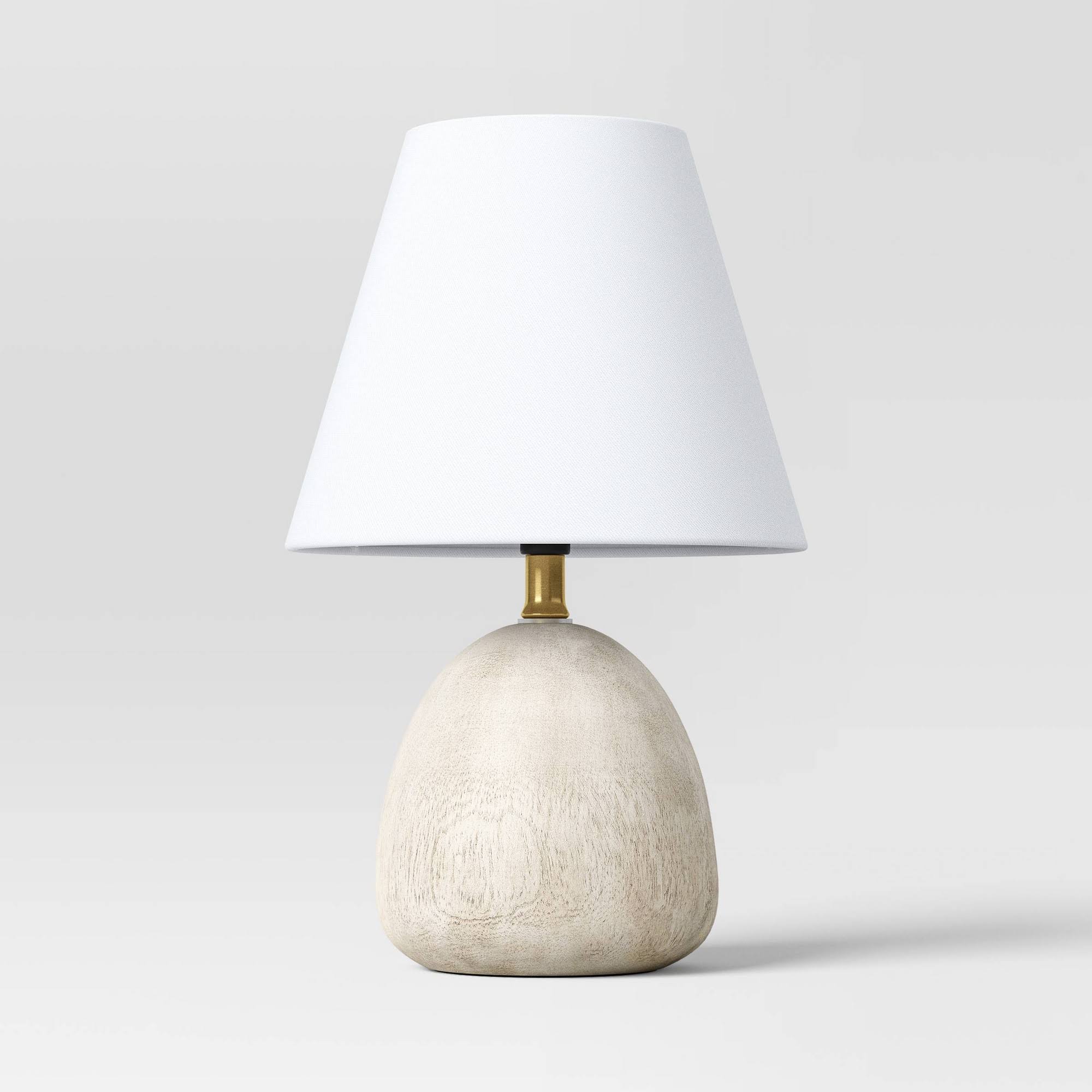 2abb3a64dd3ef09b92a742c30138e77d7b490edbbef3e543f14b31ce8a3b3f4d.jpg Faux Wood Mini Table Lamp White - Threshold - Image 1
