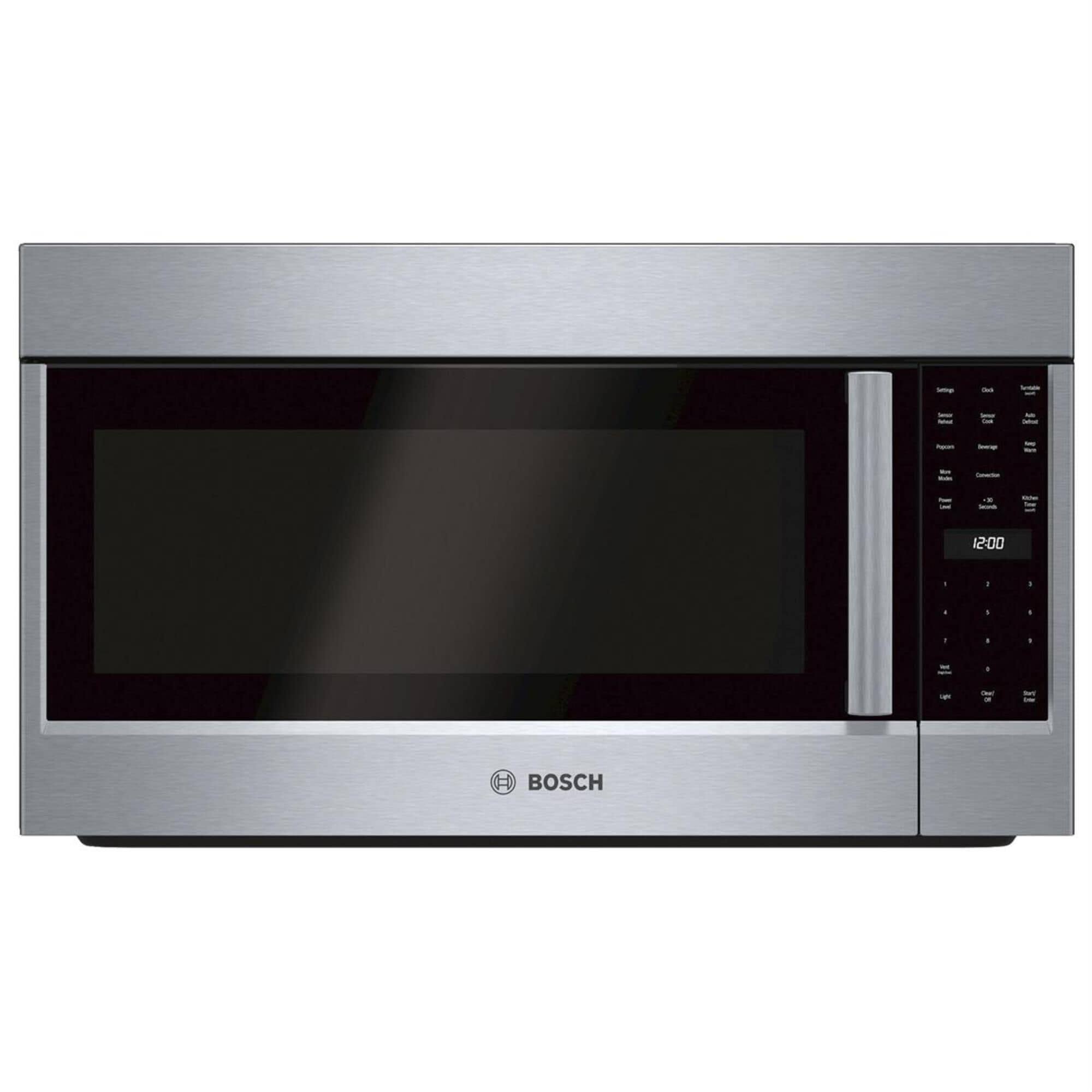 2b1ba7b6b6a6e868641e22601de519e5f626f8e90d9cbca1dd654f401d85fff7.jpg Bosch - 800 Series 1.8 Cu. ft. Convection Over-The-Range Microwave - Stainless Steel - Image 1