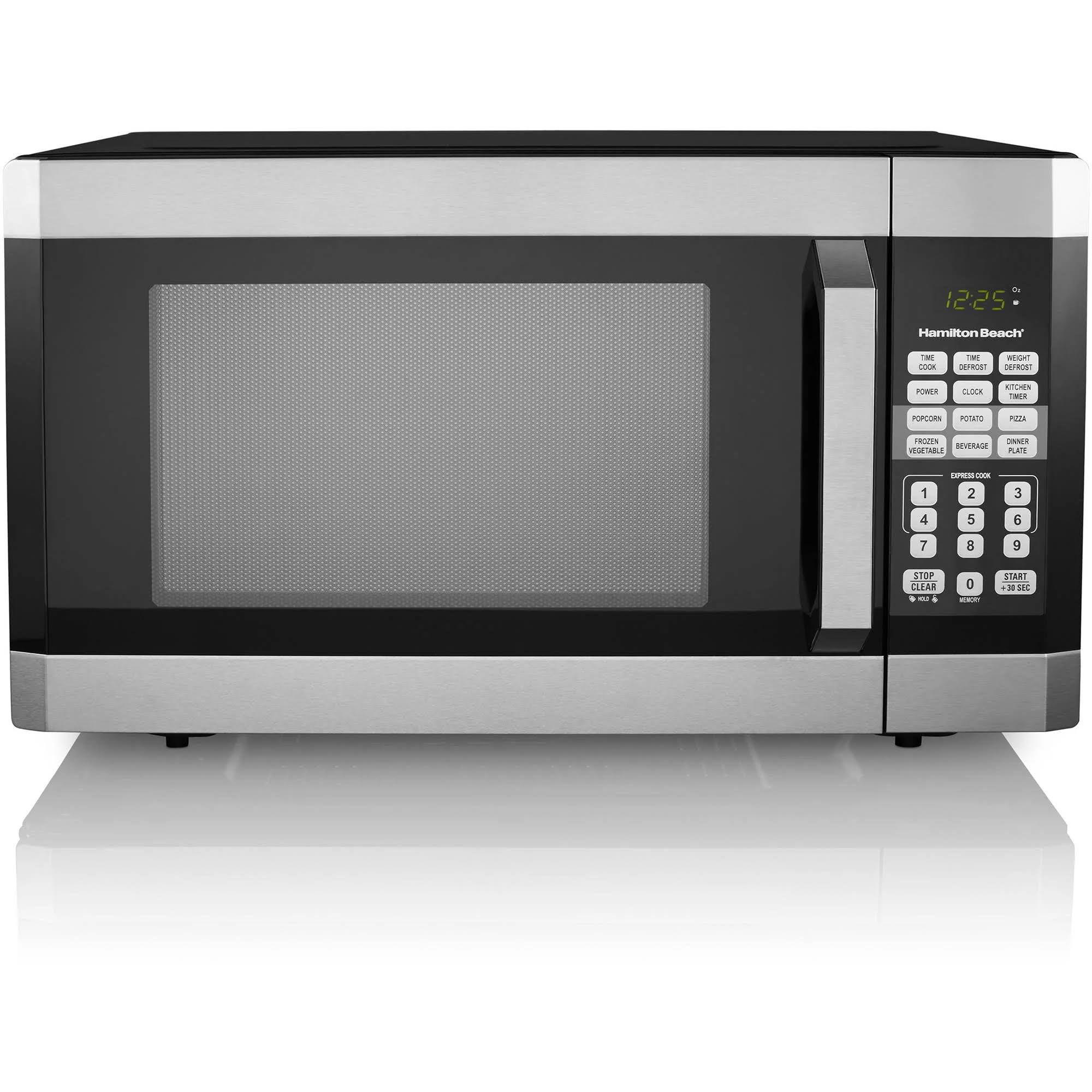 2b2060fb51ea58d0df92f6ae9f3f3e888d1e5deb439e9575420f8341c4c52049.jpg Hamilton Beach 1.6 Cu ft Digital Microwave Oven Stainless Steel - Image 1