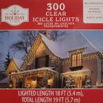 Holiday Times 300-Count Icicle Outdoor String Lights Christmas Lights, Clear with White