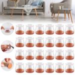 Violibar Upgraded Silicone Chair Leg Floor Protectors for Hardwood Floors, Furniture Sliders, Felt Bottom Furniture Pads, Round&