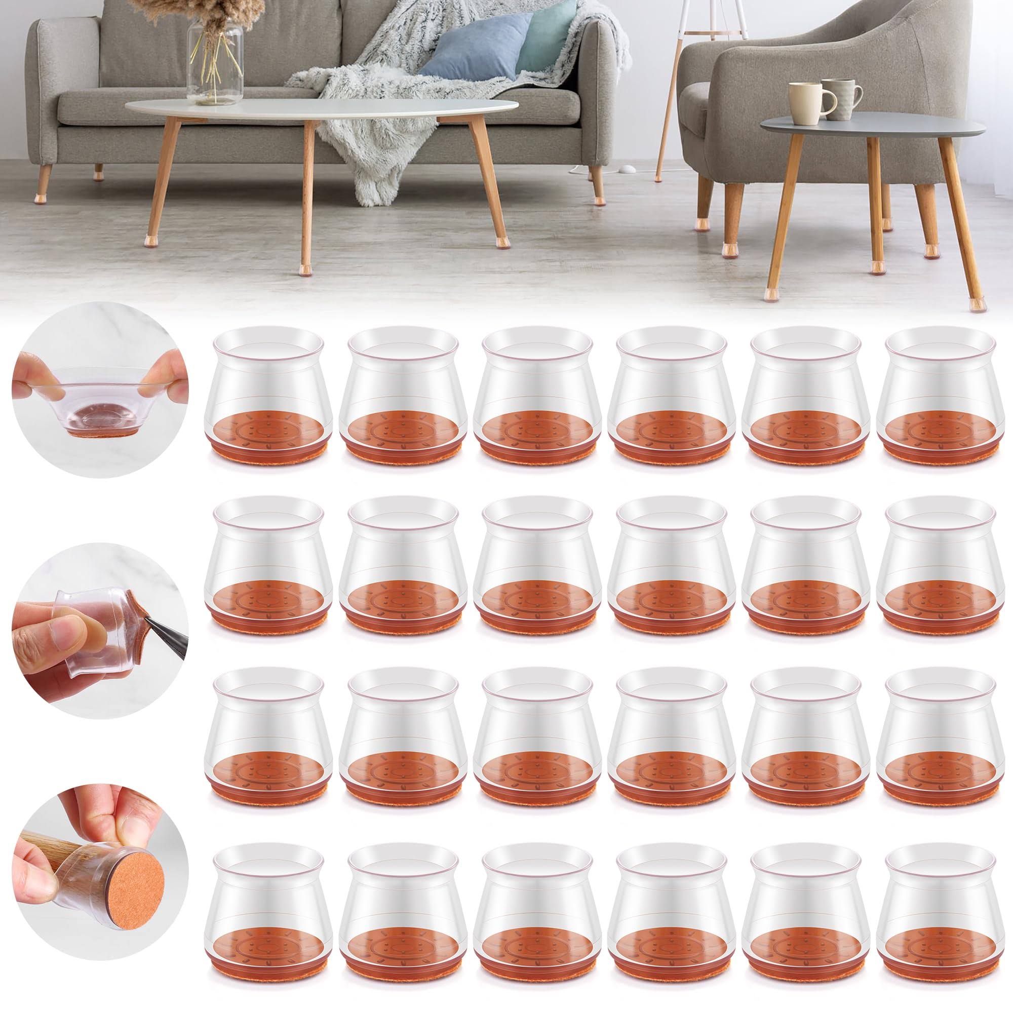 2b4d2bd979c809ea5643a5bb886ac43750595ab6e2700c149dfd7431ede6e908.jpg Violibar Upgraded Silicone Chair Leg Floor Protectors for Hardwood Floors, Furniture Sliders, Felt Bottom Furniture Pads, Round& - Image 1
