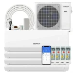 30K BTU 4 Zone Mini Split Air Conditioner, 23 SEER2 WiFi Enabled Ductless Split AC Unit with Heat Pump Full Set & Energy Star Certified
