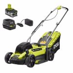 Ryobi P1140-S 13 in. One+ 18-Volt Lithium-Ion Cordless Battery Walk Behind Push Lawn Mower - 4.0 Ah Battery/Charger Included