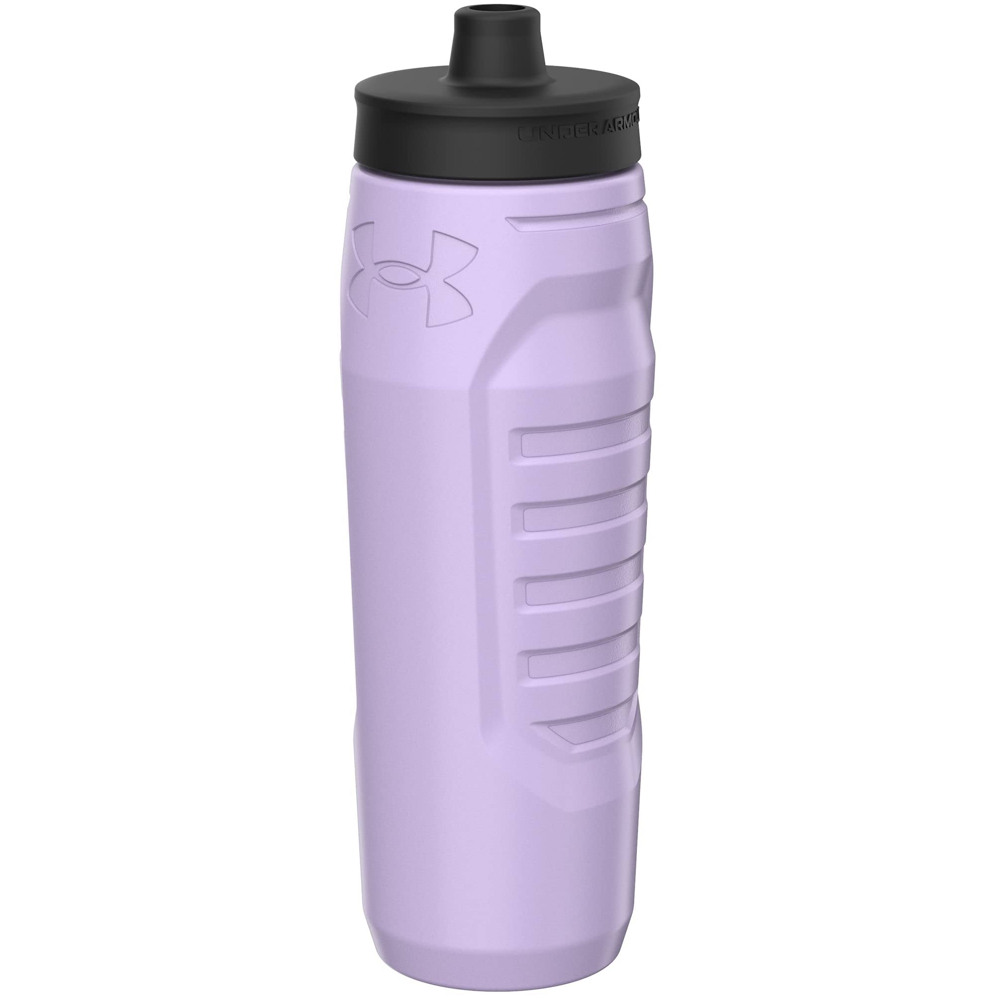 2bce78b08e97ca0b659f29b91b22dc63332bb49e95f876a110ab51d2b35ede26.jpg Under Armour Sideline Squeeze 32 oz. Water Bottle - Purple, OSFA - Image 1