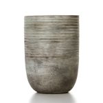 Hosley 7.5" Cement Mid Century Modern Grey Design Planter. Ideal Gift for Weddings Contemporary Decor Party Spa PTOO O3
