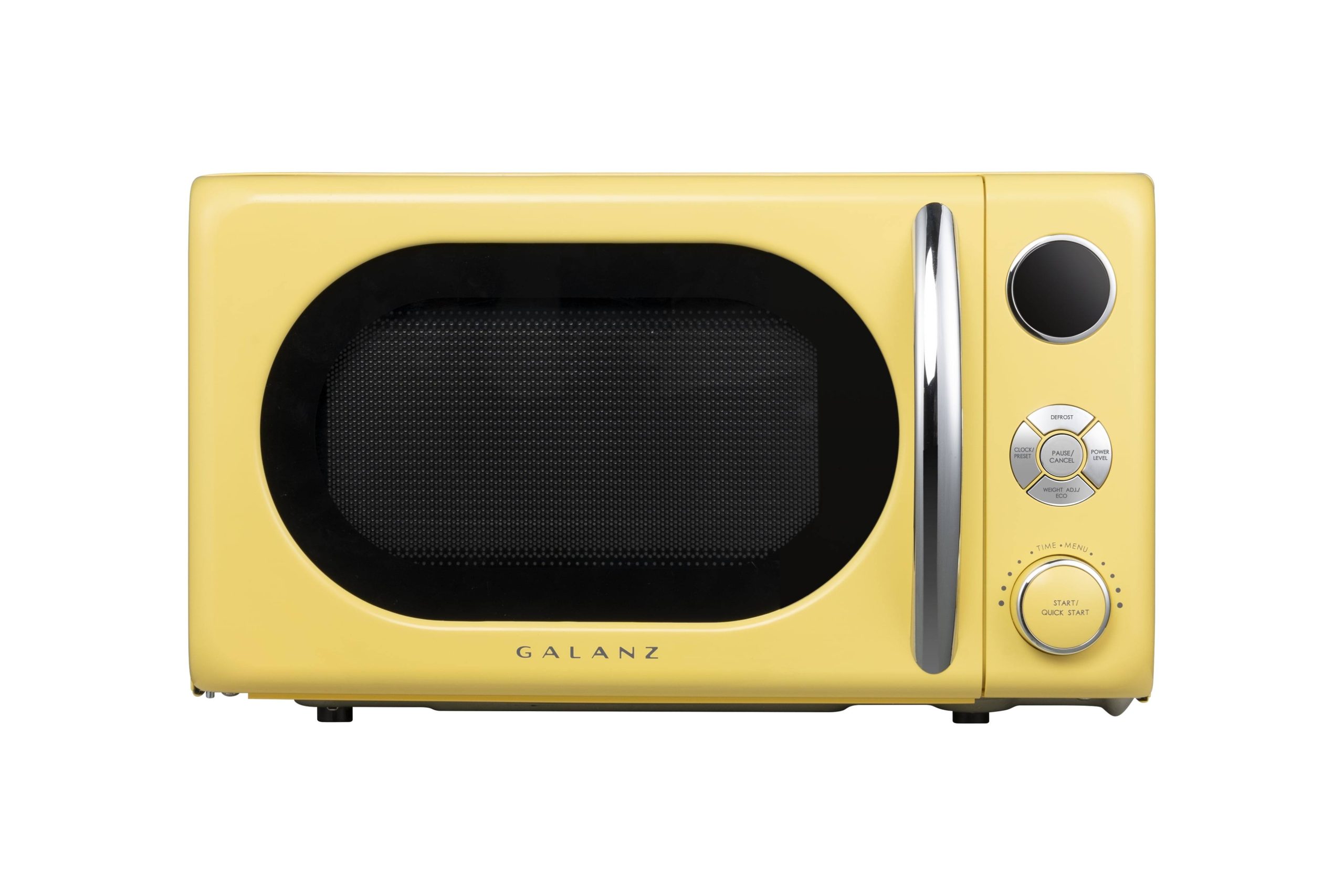 2be8d40fa569cea4252e98ee9c7dea689da0e6f388ba08ecca49d04a479cc1c9.jpg Galanz 0.7 Cu. ft. Retro Countertop Microwave Oven, 700 Watts, Yellow - Image 1