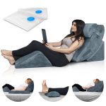 Lunix LX5 4pcs Orthopedic Bed Wedge Pillow Set, Post Surgery Memory Foam for Back, Neck and Leg Pain Relief, Sitting Pillow, Comfortable and Adjustabl