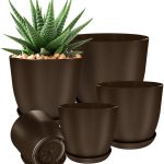 Utopia Home - Plant Pots Indoor with Drainage - 7/6.6/6/5.3/4.8 Inches Home Decor Flower Pots for Indoor Planter - Pack of 5 Plastic Planters for