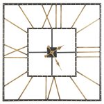 Thames Wall Clock, Black/Gold Finish by Ashley
