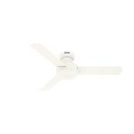Hunter 52402 44 in. Presto Matte White Low Profile Ceiling Fan & Wall Control