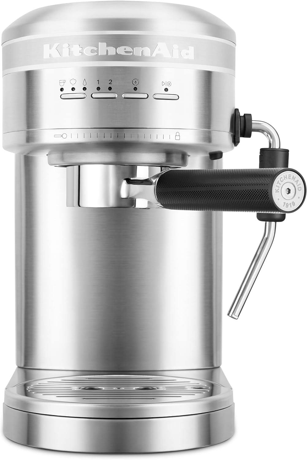 2c4dd208b714684deb6d237194ccdbf8eab83958c945729be8af389d7ecfdf42.jpg KitchenAid Metal Semi-Automatic Espresso Machine and Automatic Milk Frother Attachment Bundle - Image 1