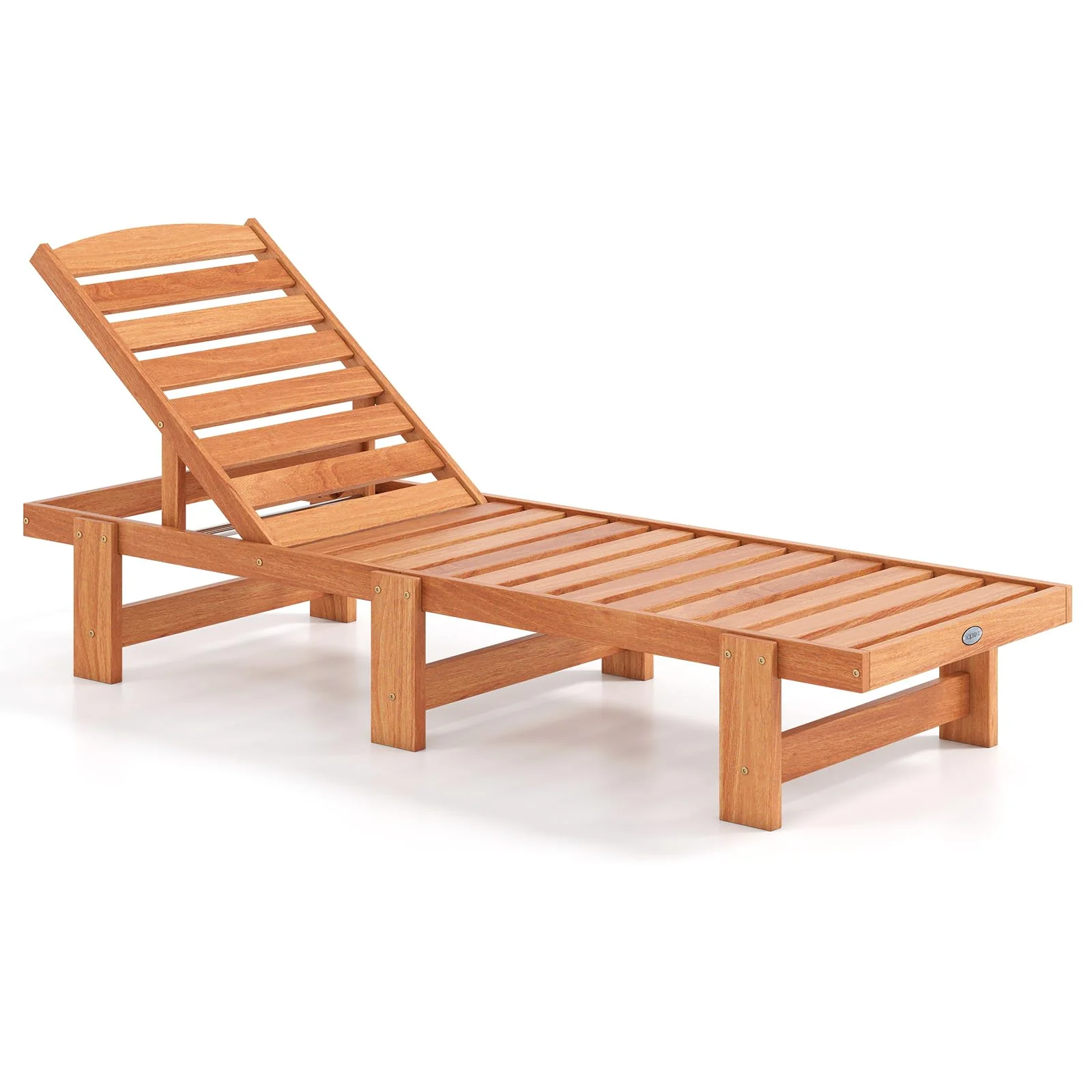 2c6568ad3933e89795cb7cb0c5045f7fb59ce75affcf5274726f258a648ca7e1.webp Tangkula Solid Wood Patio Chaise Lounge with 5-Level Adjustable Backrest (1/2) - Image 1
