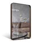 Bronze Bathroom Mirror Metal Framed Rectangle Wall Mirror
