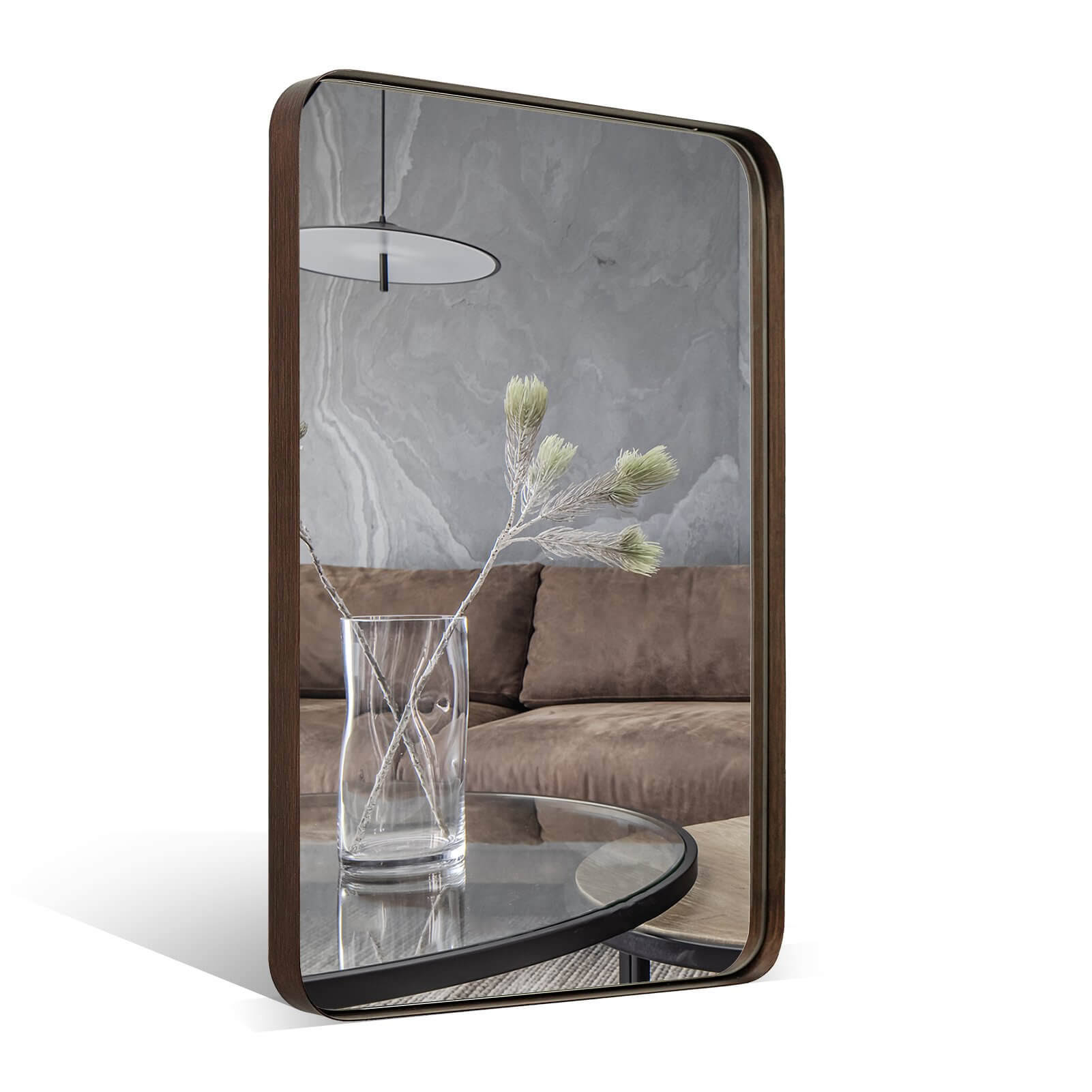 2c9467b25d3715b69799c4d5563bde9e143bcf0b1853cd27f87546b0ff2b56b9.jpg Bronze Bathroom Mirror Metal Framed Rectangle Wall Mirror - Image 1