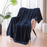 Exclusivo Mezcla Large Soft Fleece Throw Blanket, 50x70 Inches Stylish Jacquard Throw Blanket for Couch, Cozy, Warm, Lightweight and Decorative Dusty