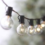 25 Foot G40 Globe String Lights with Bulbs - Black Wire - by Austin Light Co. - UL Listed. Indoor and Outdoor. Great for Patios, Caf��s, Parties