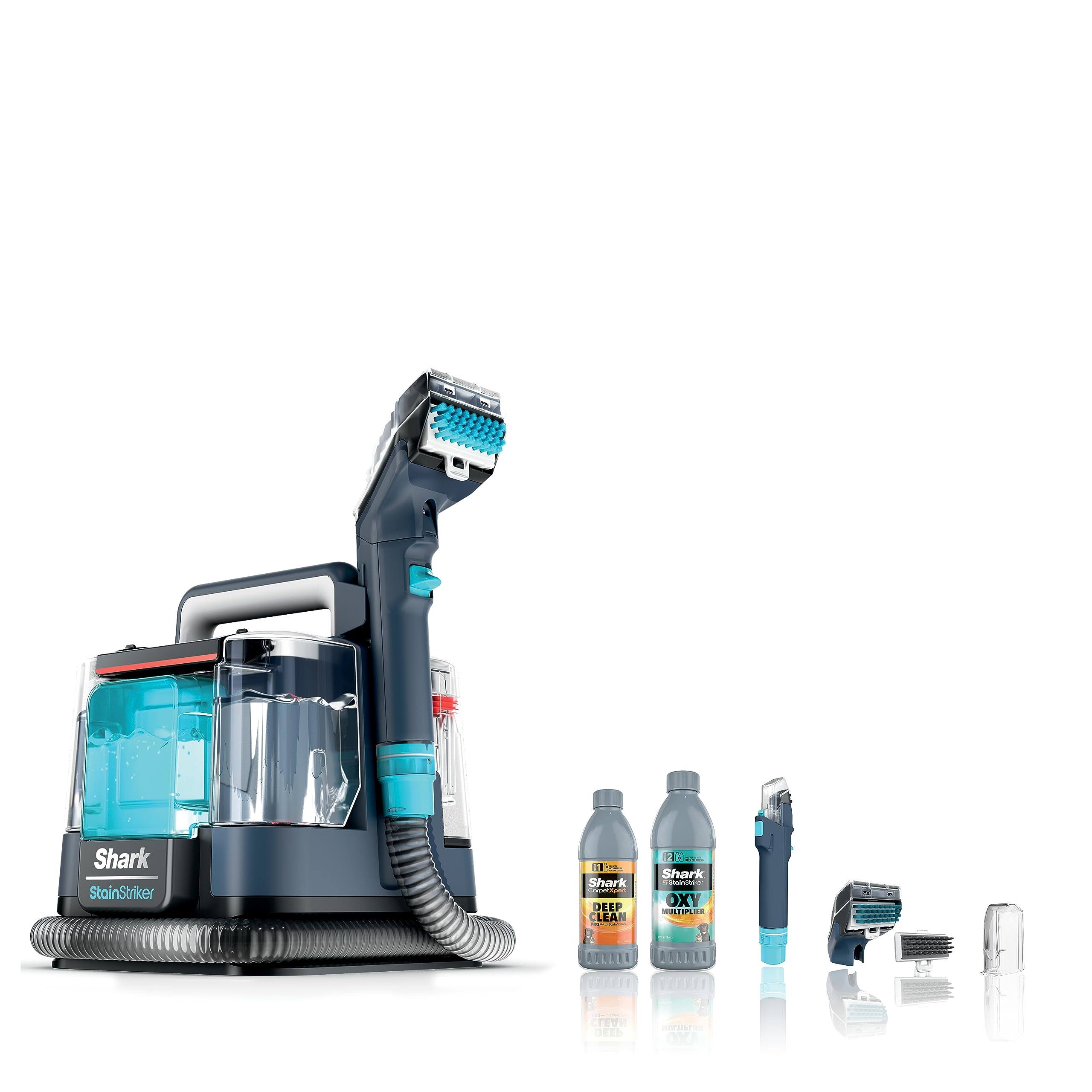 2cc6aff12781337c95bbe85010fe7721264e0b7b6a106fa214087c99647ce8fc.jpg Shark StainStriker Portable Carpet & Upholstery Cleaner - Spot, Stain, & Odour Eliminator - Carpets, Area Rugs, Couches, Navy, PX200C (Canadian - Image 1