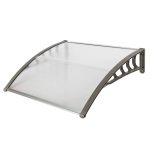 Simply-Me 40" x 40" Door Window Awning Polycarbonate Cover Front Door Outdoor Patio Awning Canopy UV Rain Snow Protection Hollow