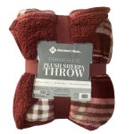 Member's Mark 60" x 70" Oversized Plush Sherpa Throw Blanket (Spiced Plaid)