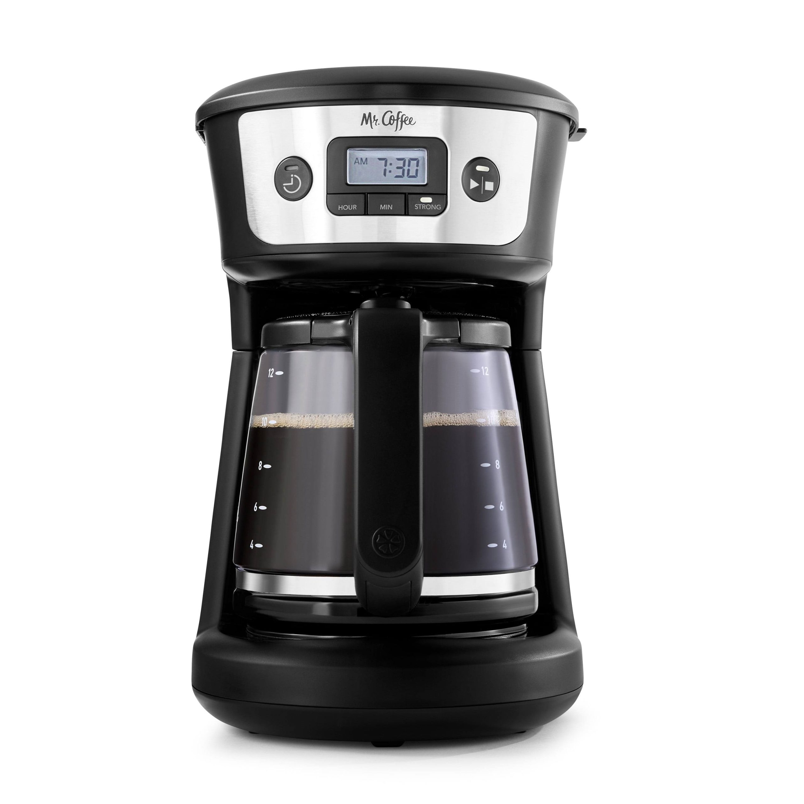 2d0812995d6c2e7baefa3c1f3b04b713ca40fdad70dae04688689235747a7120.jpg Mr. Coffee 12 Cup Programmable Coffee Maker, Strong Brew Selector, Stainless Steel - Image 1