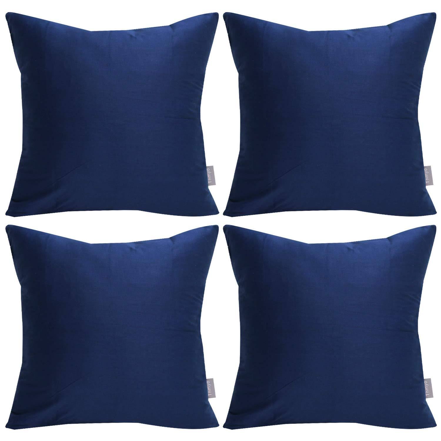 2d3afb8a23430b2f1c8e715be66e1844c444d102d6918585c3b07901f368354a.jpg Thmyo 4-Pack 100% Cotton Comfortable Solid Decorative Throw Pillow Case Square Cushion Cover Pillowcase Sublimation Blank Pillow Cover - Image 1