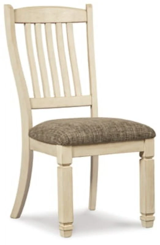 2d3cdffac246b3f502359bcb32b9211b76a2bf7a5133971c226bb9c2375a8487.webp Signature Design by Ashley Bolanburg Upholstered Dining Room Chair Set of 2, Antique White - Image 1