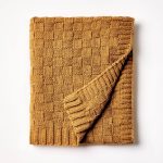 Checkered Knit with Neps Throw Blanket Dark Tan - Threshold Designed with Studio McGee