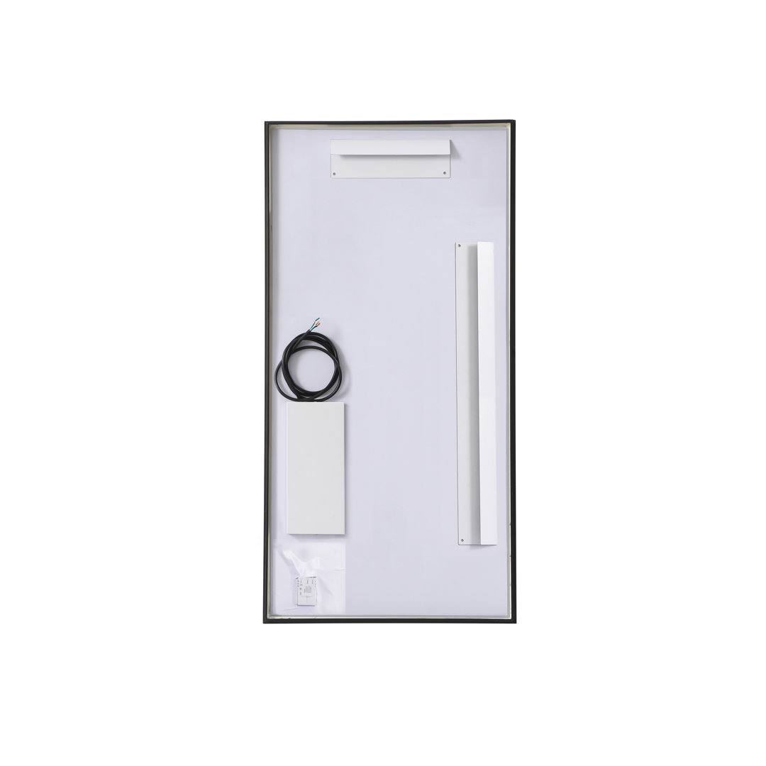2d61ce04a56ba78453299440317e68cc12c550002d4754ea67d745e46b7730e9.jpg Piche inch LED Mirror with Adjustable Color Temperature 3000K/4200K/6400K Mercury Row Finish: Black, Size: 20" x 40" - Image 1