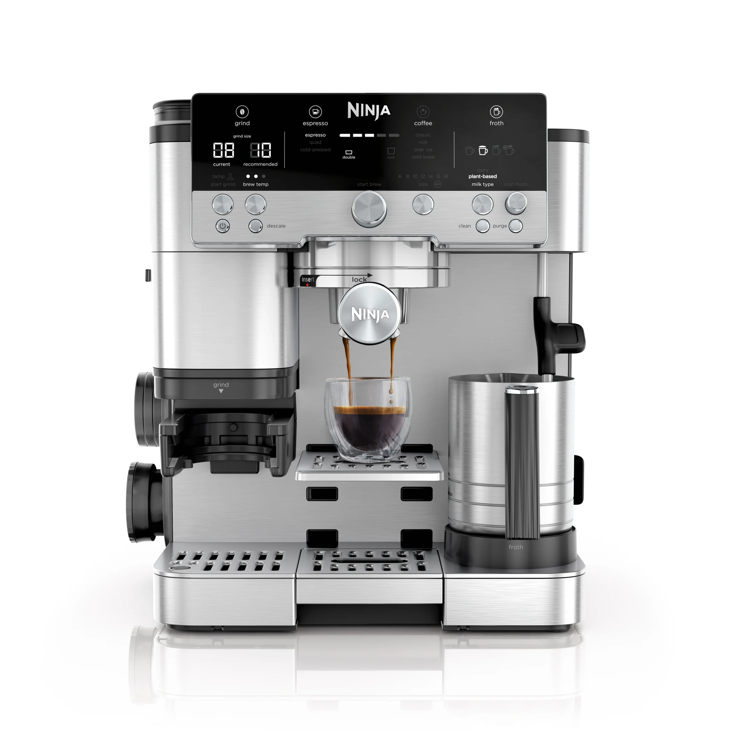 2d7d55ddd9735955917c240fcb0b9b35fa0730c53cfe1f70bf3b3178d213edb6.webp Ninja Luxe Cafe Premier Series, Stainless Steel Espresso Machine and Drip Coffee Maker with Integrated Coffee Grinder and Milk Frother, ES601 - Image 1