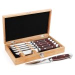 Viking Steakhouse Pakka Wood Steak Knife 6 Piece Set, Red