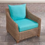 Terrasol Solid Deep Seat Chair Cushion and Back Set Blue