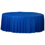Royal Blue Round Table Cover Plastic - 84 inch