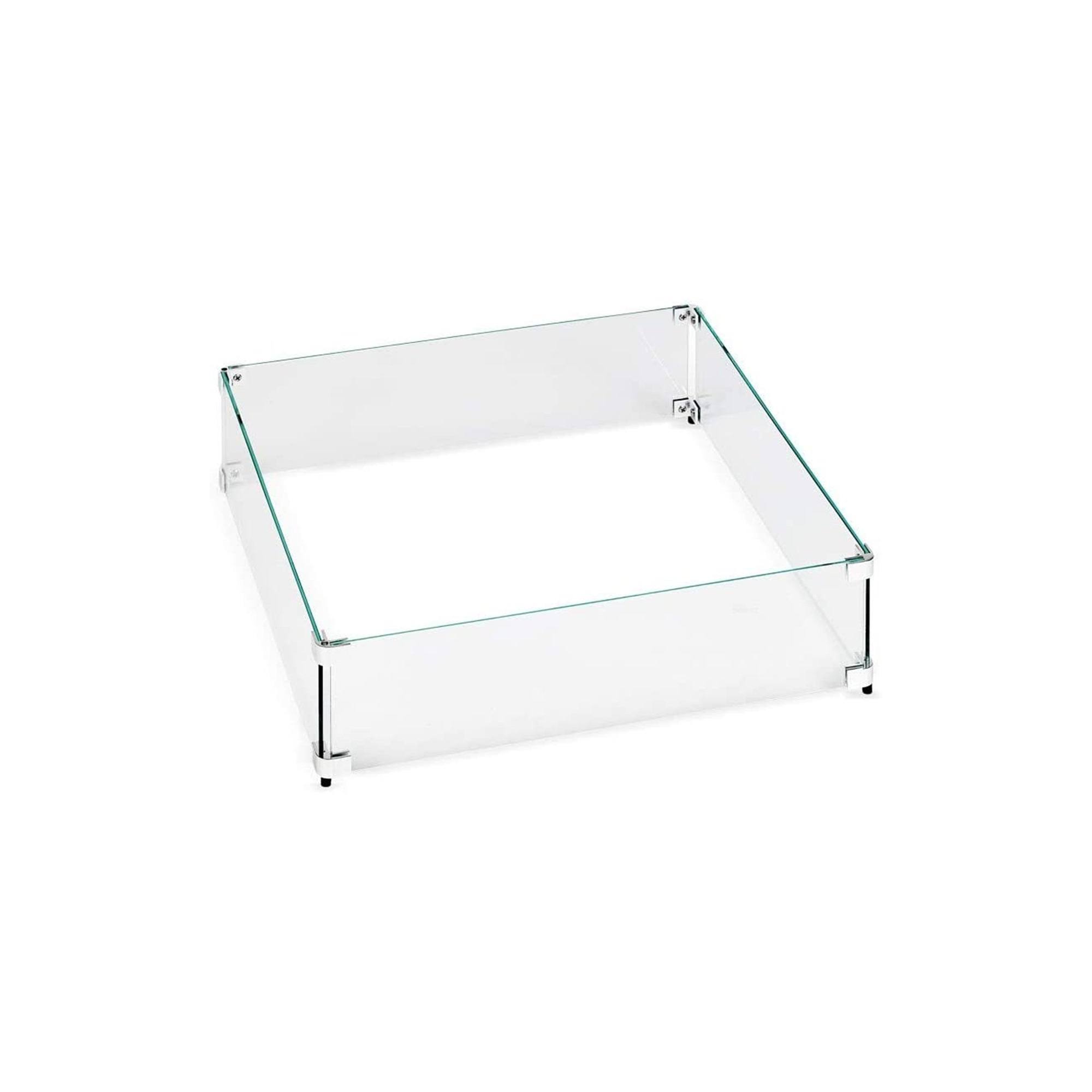 2dd47c2ce4582ef6a86d8dec61ceba1658784c29fe15c6f155d2fbe77bdfa24b.jpg American Fireglass Tempered Glass Flame Guard for 12" Square Drop-In Fire Pit Pan - Image 1