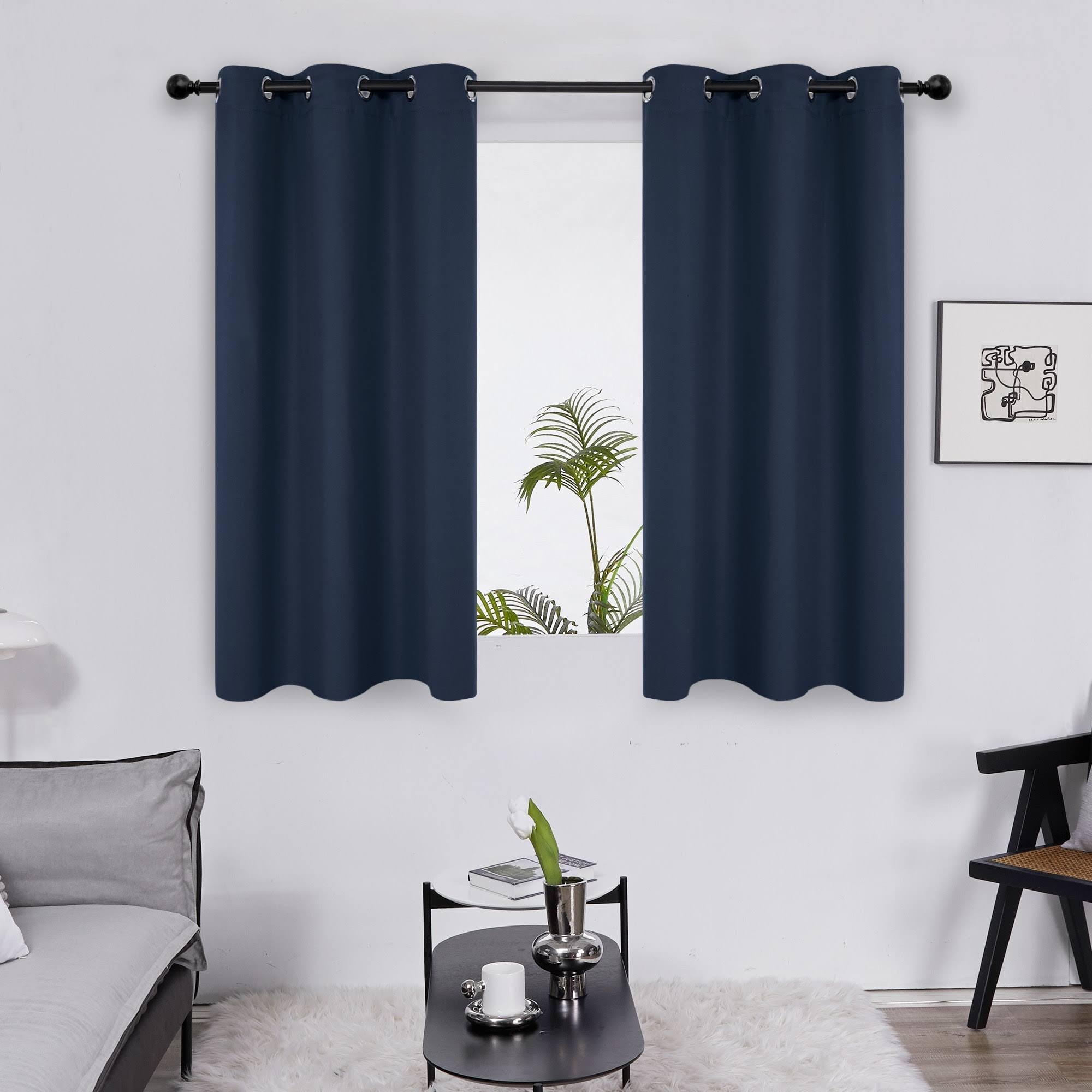 2e052dd5990d12b91306b8e0615a0eae0b7fdaec2880a2a36869ee99b940e351.jpg Deconovo Blackout Curtains Room Darkening Thermal Insulated Curtain Panels Grommet for Living Room Navy Blue 38 x 45 inch 2 Panels - Image 1