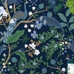 Rifle Paper Co. Peacock Garden Navy Peel and Stick Wallpaper