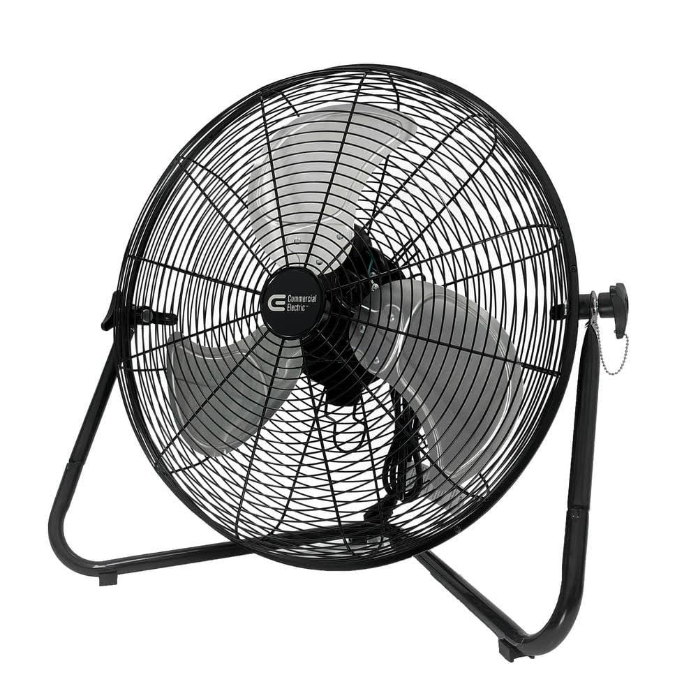 2e6b1130028d3c1ac0a547ec7c7da8af4e3064f691bfd4d725d18226044a4ee6.jpg Commercial Electric 20 in. 3-Speed High Velocity Floor Fan, Black - Image 1