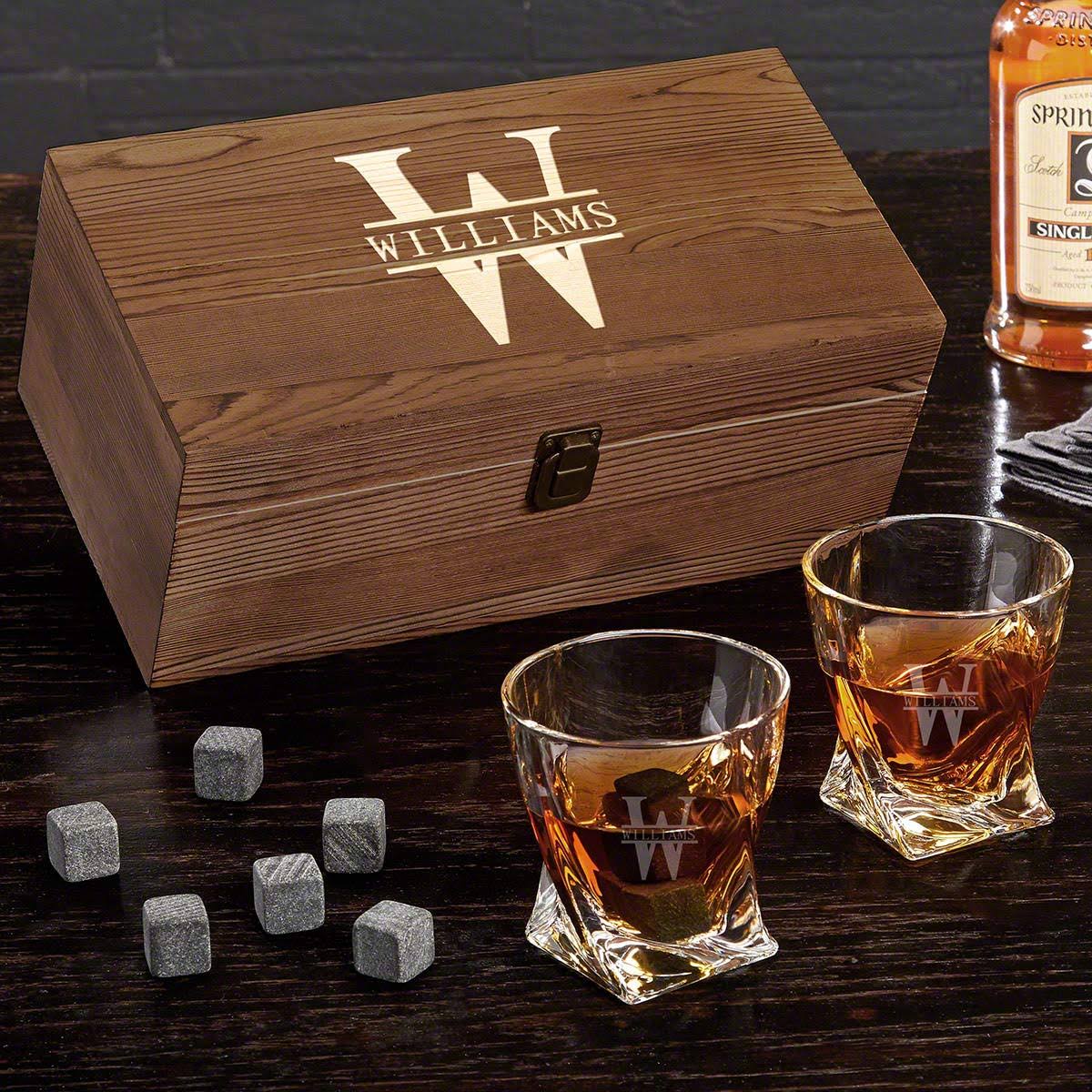 2e6ff2cc481276fe47119d3ca65babed4f208cb3f74cb6023f1541596e547f27.jpg Oakmont Personalized Twist Whiskey Glasses Set - Image 1