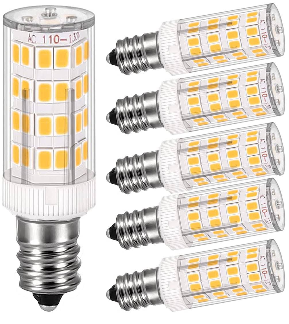 2e758bf3b721aabbb5b24cee43c7abda7985fc4f96ce1bba77f68b7dd312384b.jpg SZHZBZW E11 LED Bulb,40W Equivalent Halogen Light Bulbs Replacement,Mini Candelabra Base Warm White 3000K 5 Pack - Image 1