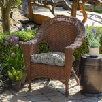 Arden Selections Neutral Aurora Damask Square Outdoor Wicker Chair Cushion
