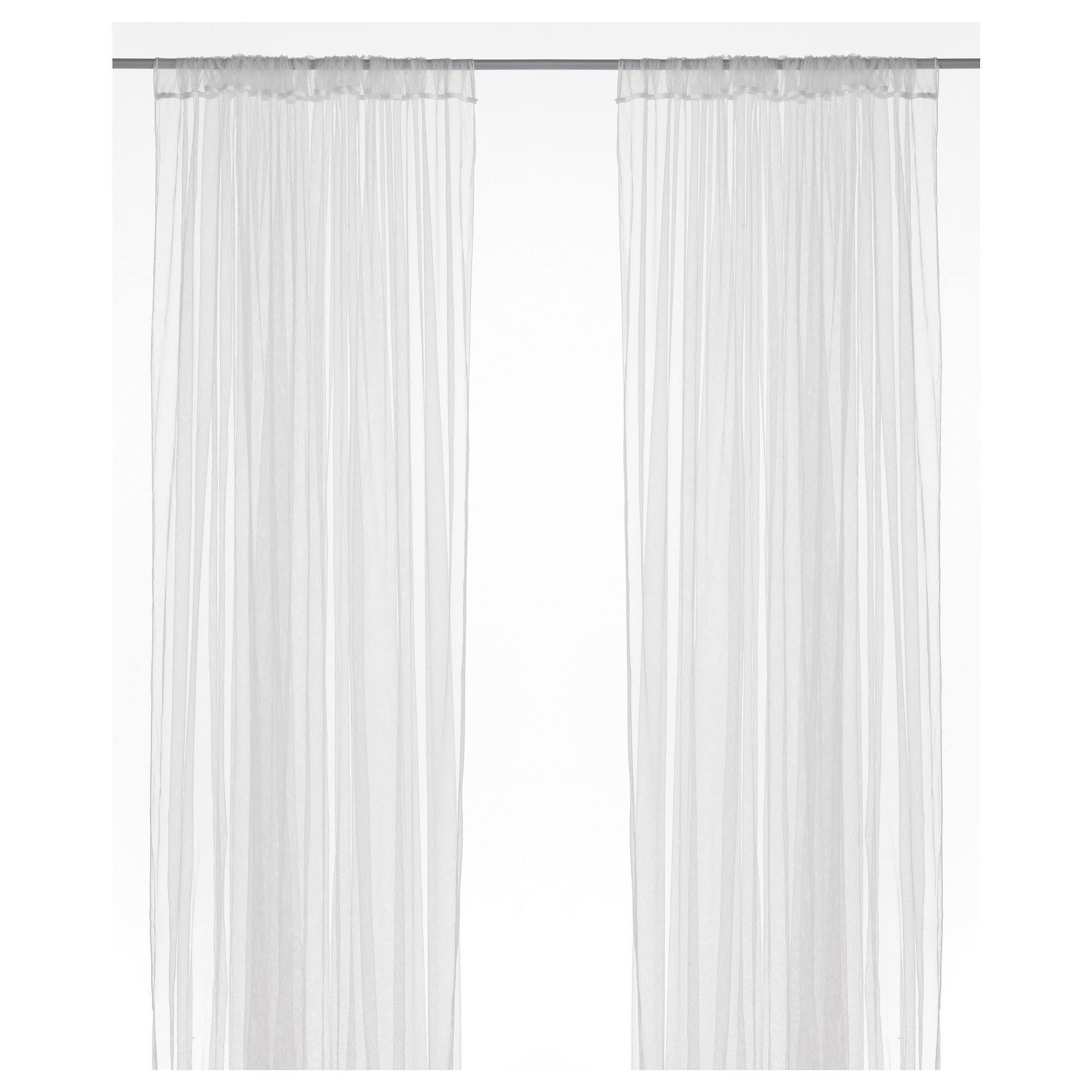 2e7898f15c561b7a5a8f58d825d7e1645f4cb772e30db3c188154e60fb84143f.jpg Ikea Lill Curtains Sheer Net White 2 Panels 110" x 98" Canopy Room Divider Voile - Image 1