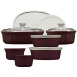 Corningware French Colors 12-Piece Bakeware Set, Cabernet