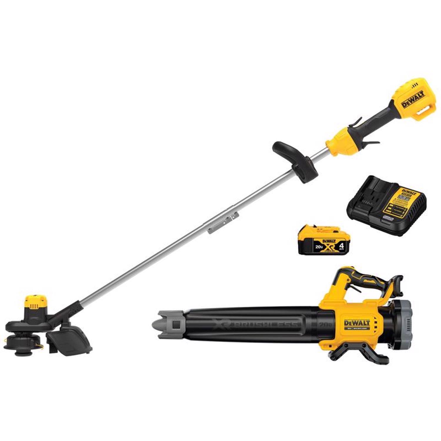 2ea4db7dc57a43686a2df965001ba11273e66904096754cb58381722d2e450ff.jpg Dewalt Handheld Blower Kit, String Trimmer and Brushless, Combo - Image 1