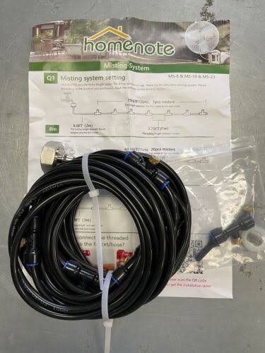 2ed2b4ff717c3427bb9ae1d04d34b84137d66c2f27163ffc01aba14a46425449.jpg Homenote Misting Cooling System, 26ft (8m) Misting Line + 7 Brass Mist Nozzles + Brass Adapter(3/4") Outdoor Mister for Patio Garden Greenhouse - Image 1