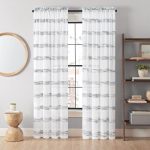 Vue Kyoto Semi-Sheer Window Curtain Panel 52" x 95" Indigo