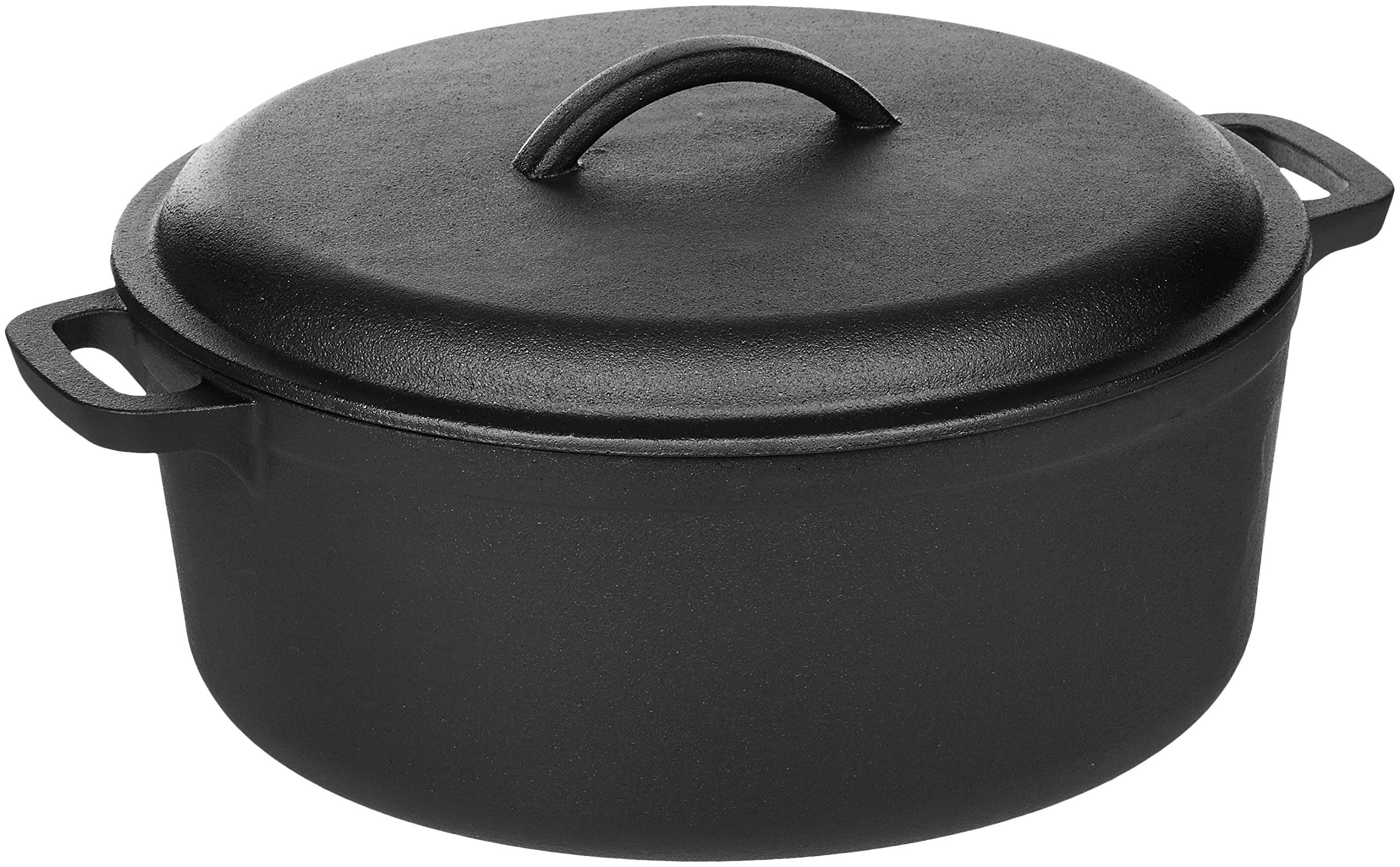 2f02cabac34dace0729a8058dba1d80d2a2955c79f0580ce0dd65eaaa34cc13d.jpg AmazonBasics Pre-Seasoned Cast Iron Dutch Oven Pot with Lid and Dual Handles, 7-Quart - Image 1