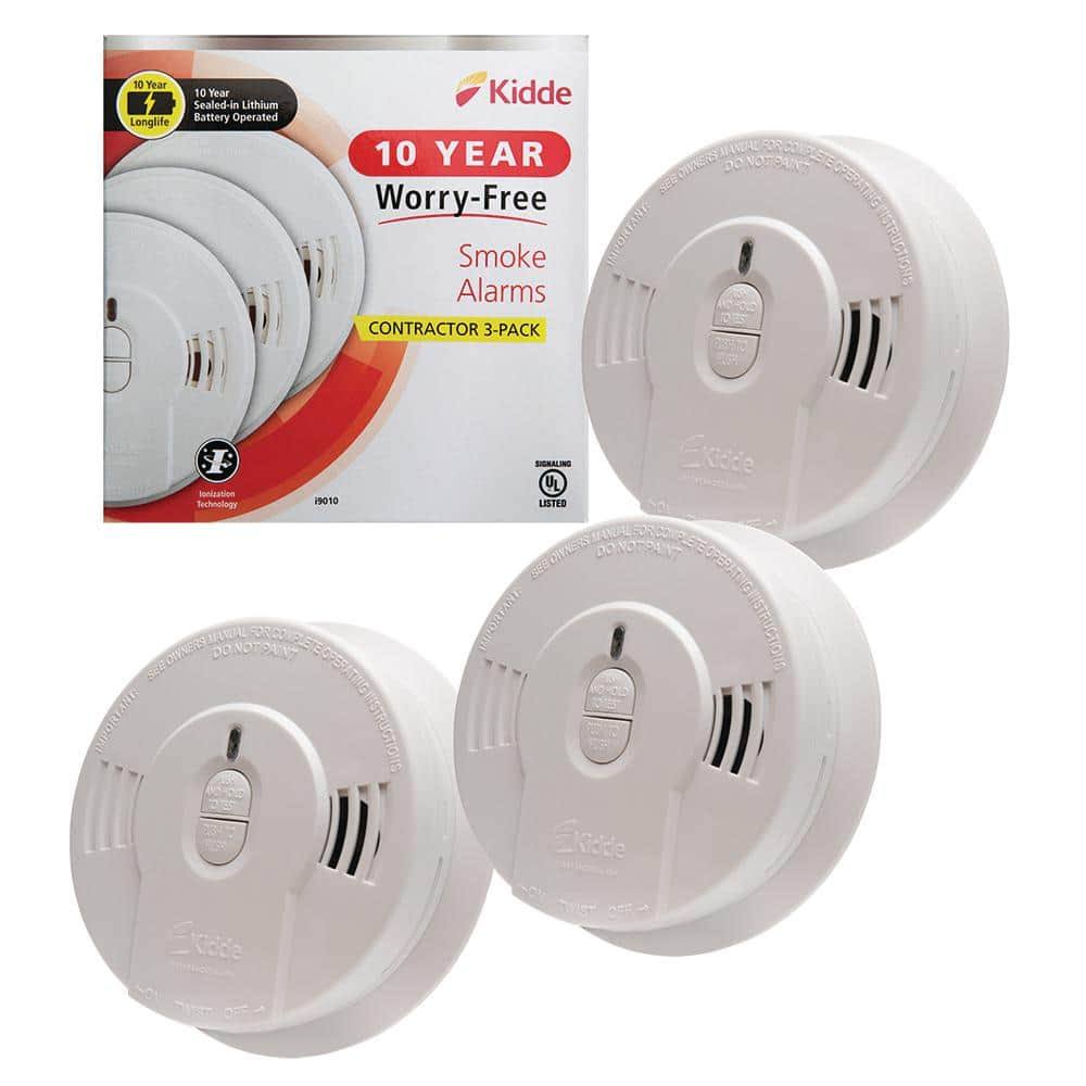 Code One 10-Year Lithium Ion Battery Operated Smoke Detector Alarm 3-Pack