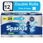 Sparkle Paper Towels, with Thirst Pockets, Pick-A-Size, Double Rolls - 12 rolls