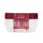 Rubbermaid TakeAlongs 4 Cup Rectangle Food Storage Containers, Set of 6, Rhubarb Red